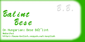 balint bese business card